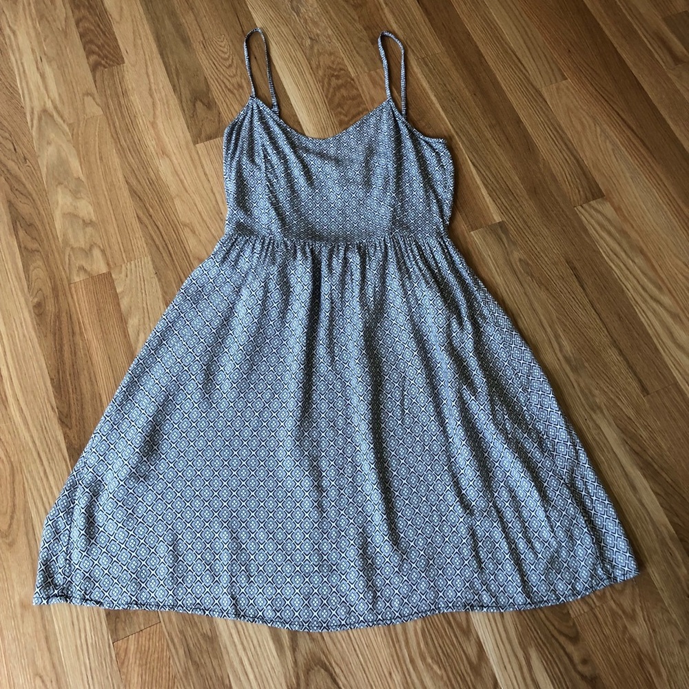Divided black and white patterned sundress, size 8